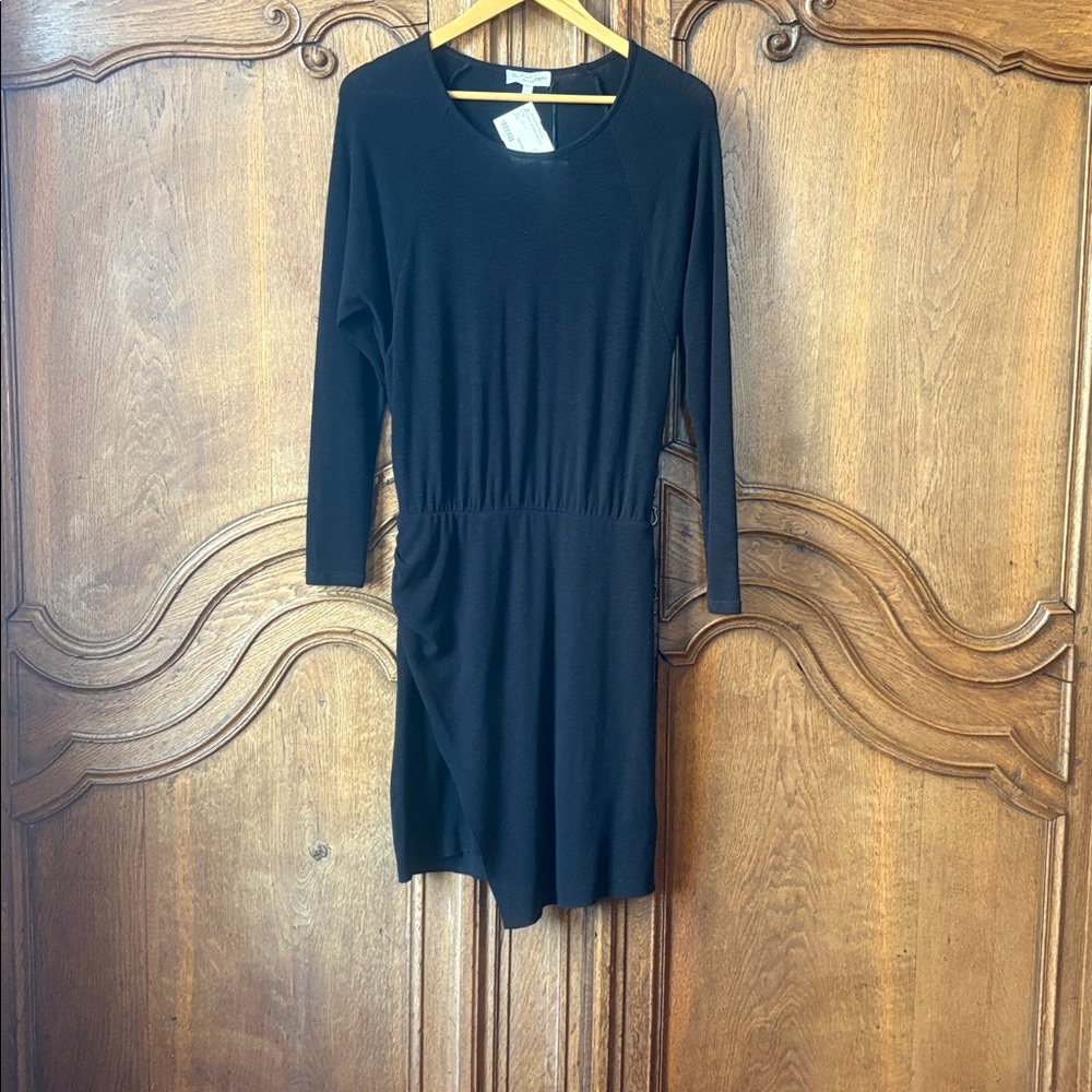 MICHAEL STARS Black Hally Asymmetric Long Sleeve Knit Dress NEW - Picture 4 of 12